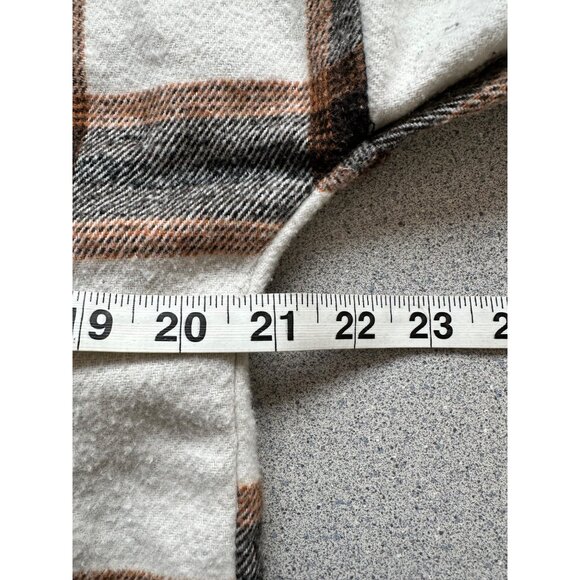 Cisono Eliana Flannel Shacket Women Large White Brown Plaid Button Up Pockets - Picture 7 of 8
